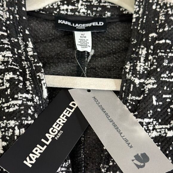 Karl Lagerfeld Paris Jacket Womens Size Medium Full Zip Tweed light Preppy New - Picture 13 of 14